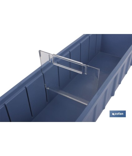 Separador transversal de PP para gaveta especial mostrador | Dimensiones 98 x 74 mm | Aptas para gavetas de mostrador