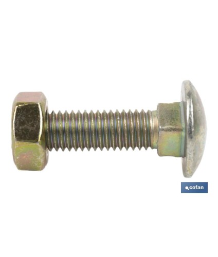 Tornillo de cabeza redonda | Adecuado para cosechadora | Tuerca hexagonal DIN 934 incluida | Clase 8.8 | Disponible en diferent