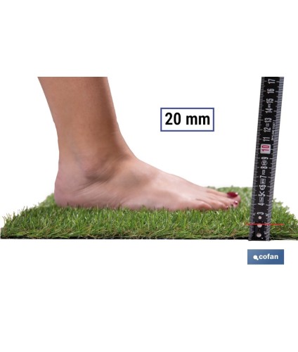 Césped artificial 20 mm para terraza y jardín | Modelo acolchado, confortable y resistente | Ideal para exteriores y piscinas