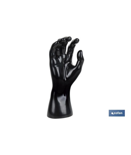 Expositor de guantes | Mano derecha expositora con base magnética | Fabricado en polipropileno de color negro