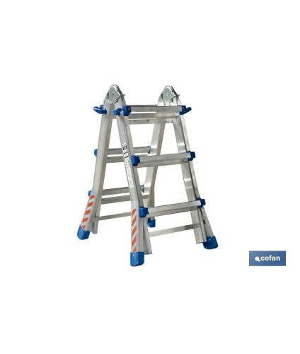 Escalera Plus Multiposición fabricada en Aluminio | Con diferentes medidas y peldaños | Normativa EN 131 y 150 kilos