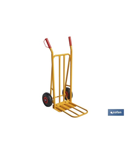 Carretilla de almacén plegable con pala ancha | Capacidad de carga: 300 kg | Peso: 12 kg | Medidas: 1160 x 510 x 780 mm