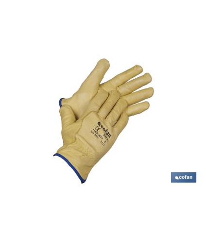 Guantes de piel de vacuno con forro interior | Forro interior de algodón | Resistentes al frío | Seguros y cómodos