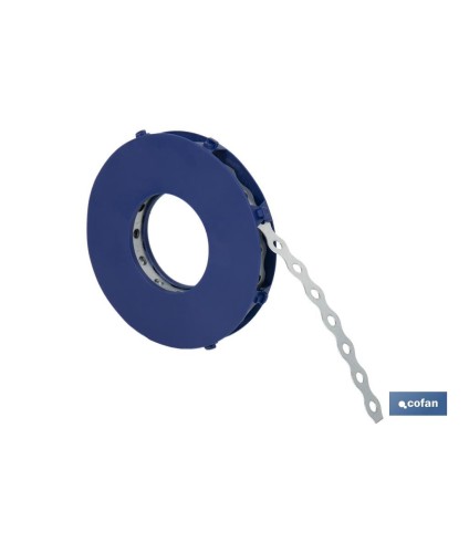 Rollo de Cinta Perforada de Acero Galvanizado | Medidas: 17 mm x 0,8 mm x 10 m