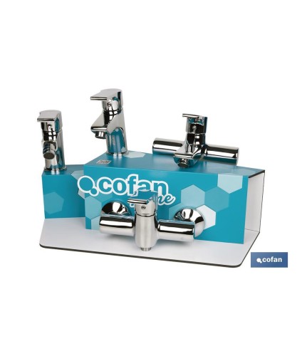 Kit de Grifería con Expositor para Grifos de Baño Modelo Ross | Ideal para exponer grifos | Capacidad de 5 unidades
