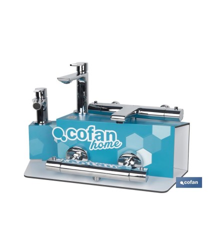 Kit de Grifería con Expositor para Grifos de Baño Modelo Matheson | Ideal para exponer grifos | Capacidad de 5 unidades