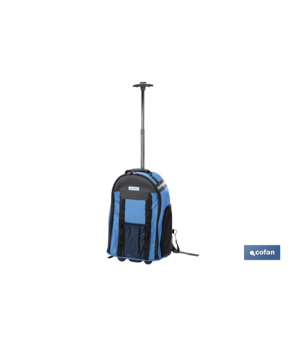 Mochila portaherramientas con múltiples bolsillos, ruedas y barra extensible | Peso de carga máximo de 20 kg | Medidas: 35 x 20