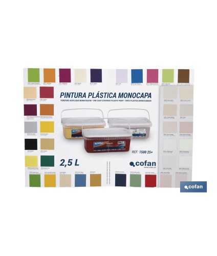 Carta de Colores para Pintura Plástica Monocapa con 40 Muestras de Color