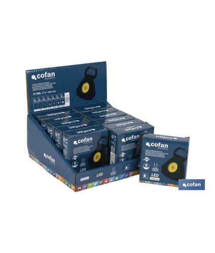 Expositor de Linternas Pequeñas Cob Led Recargables | Incluye 12 Unidades