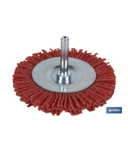 Cepillo Circular con Filamentos Abrasivos de Nylon | Diferentes medidas | Para pulir, esmerilar, eliminar óxido, etc.