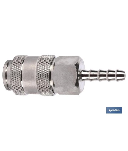 Enchufe rápido universal espiga tubo Ø13mm | Acoplador Hembra universal con espiga tubo Ø13mm para instalaciones neumáticas