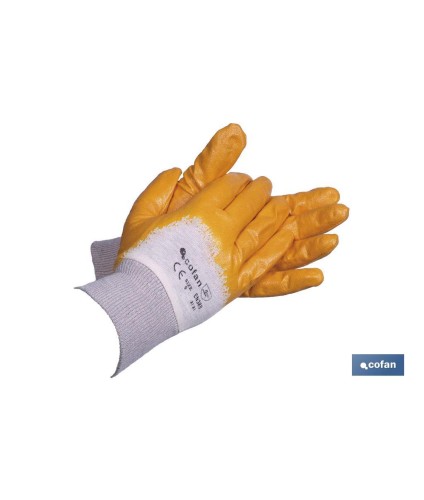 Guantes de nitrilo amarillos | Revestimiento impermeable y no absorbente | Larga duración y resistentes