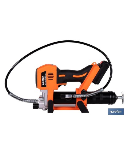 Pistola engrasadora a batería | Batería Li-ion 21 V 2 Ah | Presión máxima: 690 bar | Adecuada para cartuchos de 400 ml
