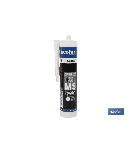 Adhesivo MS turbo extrafuerte en color blanco | Unión resistente y duradera | Envase: 290 ml