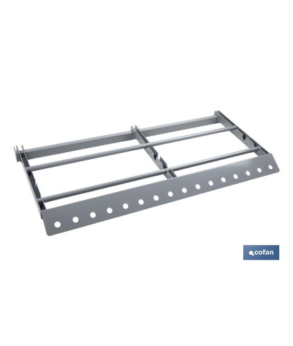 Set expositor de cuerdas y cadenas con barra de carga | Material: acero | Medidor integrado para bobinas | Organización eficien