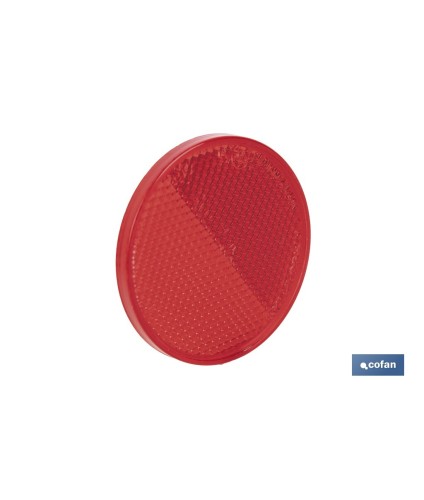 Catadióptricos redondos con adhesivo para fijar en vehículos | 3 Colores: rojo, ámbar y blanco | Diámetro: 60 mm