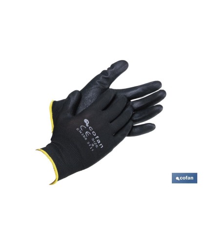Guantes 100 % de poliéster | Impregnados para mayor seguridad | Flexibles | Protección y confort | Sin costuras