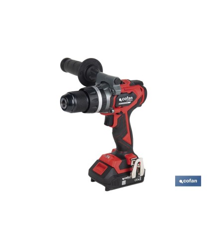Taladro percutor y atornillador sin escobillas | 2 velocidades | Incluye maletín con batería Li-Ion de 20 voltios y 2.0 Ah + ca