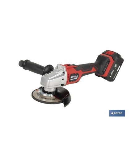 Amoladora a batería sin escobillas | Velocidad variable | Mango 3 posiciones | Incluye: batería de 20 V y 4.0 Ah, cargador y ma