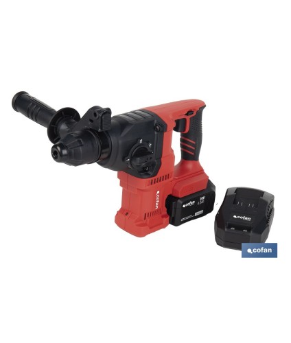 Martillo perforador SDS Plus sin escobillas multifunción | Taladra, percute y cincela | Incluye: maletín con accesorios, portab
