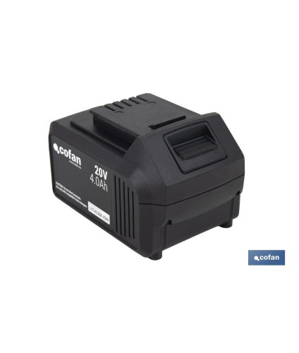 Batería de litio Li-ion de 20 V y 4.0 Ah | Adecuada para herramientas eléctricas Cofan | Protección electrónica integral
