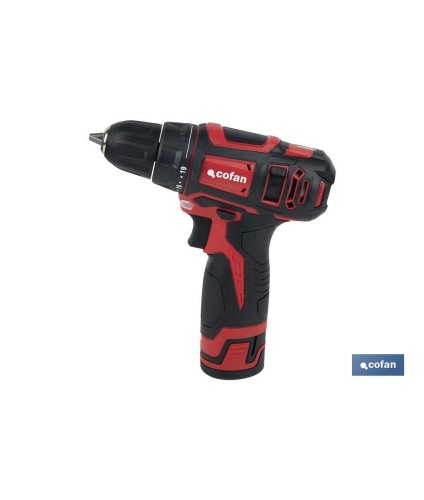 Taladro atornillador a batería | 19+ 1 posiciones de apriete | Batería Li-ion 12 V 2.0 Ah | Dos velocidades | Maletín incluido