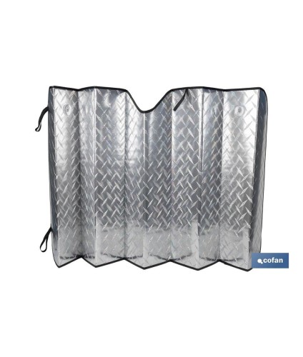 Parasol delantero con efecto láser | Con 2 ventosas | Protege tu vehículo de los rayos UV