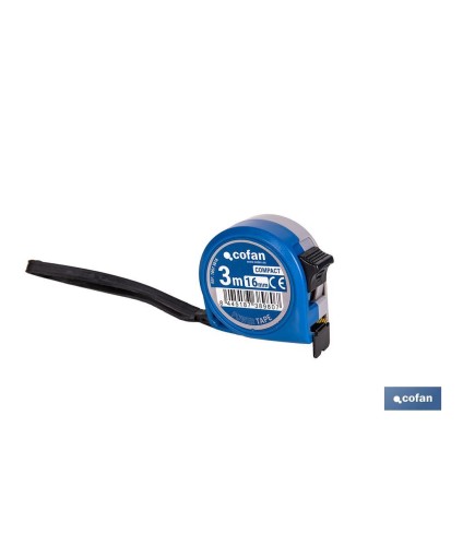 Flexómetro estándar | Carcasa resistente de ABS | Botón de bloqueo | Gancho no magnético | Funda antichoque | Disponible con ci