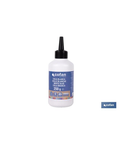 Cola blanca de 250 g y 500 g | Adhesivo rápido y fuerte para madera, papel y cartón