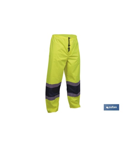 Pantalón de lluvia de alta visibilidad | Bandas de alta visibilidad | Color: amarillo y azul | Disponible desde la talla S hast