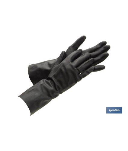 Guantes de neopreno negros | Ideales para el contacto con ácidos y detergentes | Perfectos para metalurgia y mecánica
