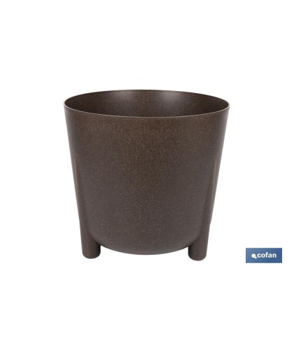 Macetas decorativas con patas | Tapón de drenaje incorporado | Disponibles en color café y crema | Diferentes medidas y capacid