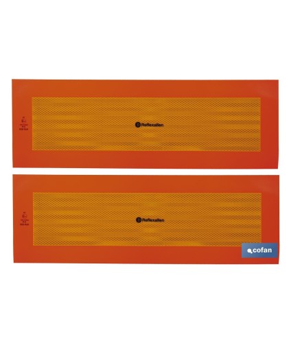 Pack de 2 señales adhesivas V6 para vehículos largos | Señalización homologada | Fácil de instalar | Alta visibilidad | Medidas
