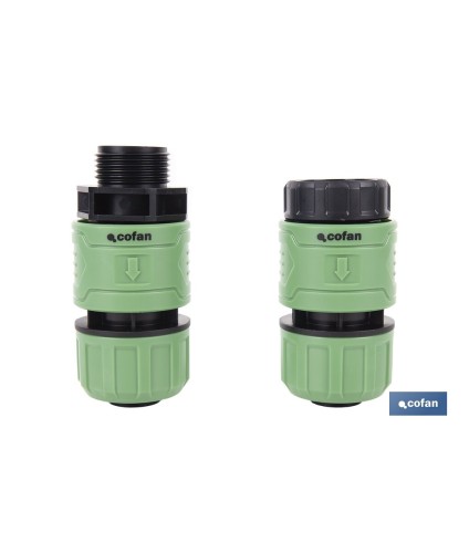 Racor reparador de mangueras de jardín | Conector de ABS | Resistente a UV | Conexión rápida y sencilla | Enlace reparador de 1