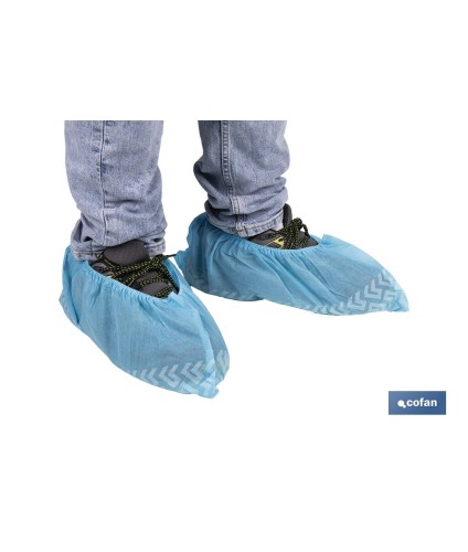 Cubrezapatos desechables antideslizantes | Material: polipropileno | Color: azul | Talla única | Disponible en packs de 100 uni