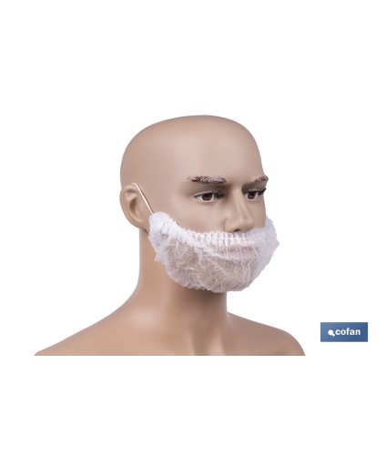 Cubrebarbas desechables | Material: polipropileno | Color: blanco | Talla única | Disponibles en packs de 100 unidades