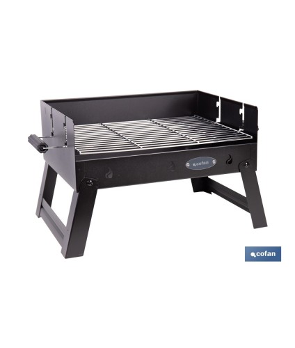 Barbacoa de carbón portátil plegable | Con parrilla cromada | Asas laterales | Compacta y fácil de transportar | Medidas: 45,5 