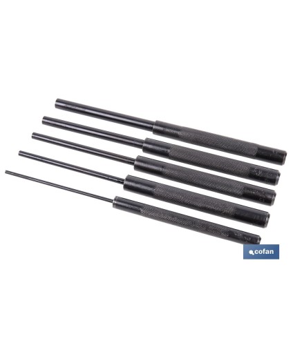 Set de 5 botadores cilíndricos | Diámetros: 3 - 10 mm | Fabricados en acero cromo vanadio templado | Uso Profesional e Industri