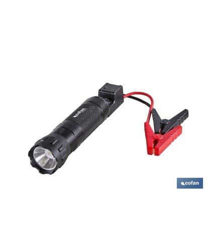 Arrancador portátil de baterías 600 A | Con linterna LED y power bank USB | 330 lúmenes | Adecuado para coches de gasolina hast