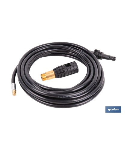 Manguera para limpieza de tuberías | Longitud: 7,5-m | Conexión M22 y bayoneta | Accesorio para Hidrolimpiadora Cofan | Ideal p