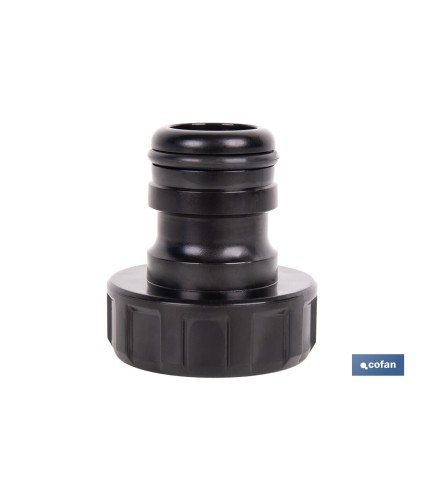 Adaptador de polipropileno con rosca hembra antifugas | Ligero y resistente | Adecuado para riego y mangueras | Salida de 1