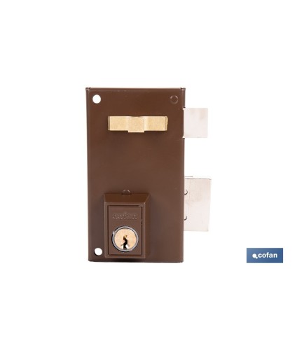 Cerradura de sobreponer de derecha | Adaptable al modelo 56A | Cilindro de Ø25 mm | Incluye 3 llaves | Disponible en dos medida