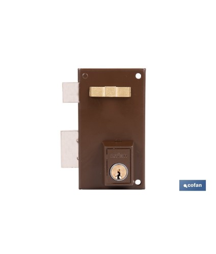 Cerradura de sobreponer de izquierda | Adaptable al modelo 56A | Cilindro de Ø25 mm | Incluye 3 llaves | Disponible en dos medi