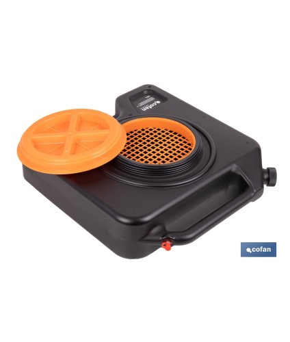 Recogedor de aceite usado | Capacidad: 14 litros | Material: HDPE | Bidón con tapa y filtro