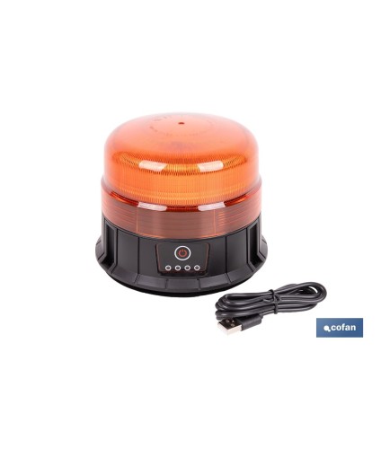 Luz emergencia rotativa 360° | Recargable USB-C | Base magnética | Certificada ECE R65 | Para vehículos industriales y agrícola