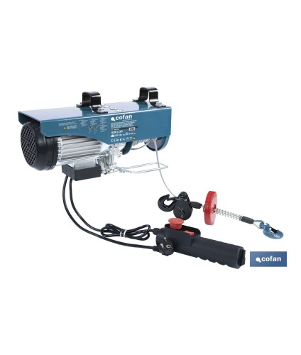 Polipasto eléctrico con parada de emergencia | Altura de elevación: 10/20 m | Protección IP54 | Incluye mando | Disponible en d