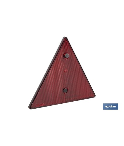 Catadióptrico triangular con agujero | Producto homologado | Disponible con o sin tornillos | Medidas: 155 x 137 mm
