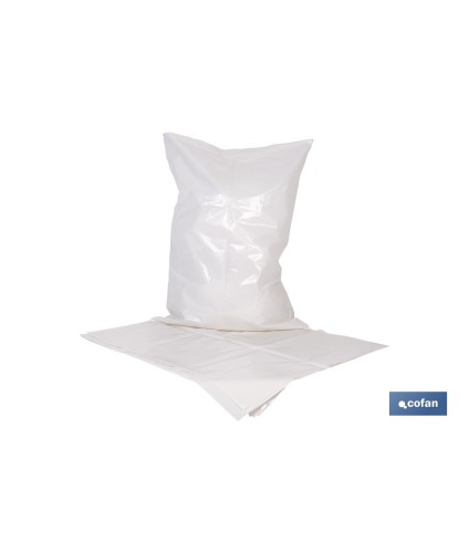 Pack de 10 sacos de polietileno blanco impermeable | Galga 300 | Grosor: 75 micras | Medidas: 55 x 75 cm