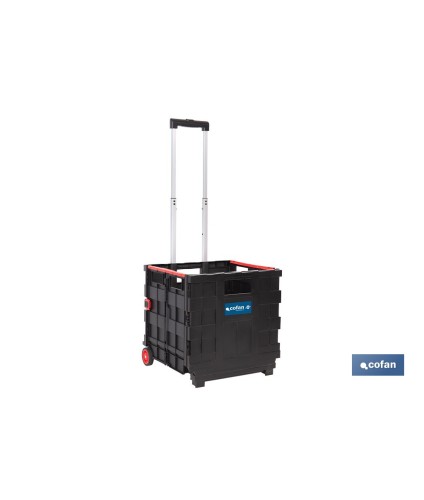 Trolley plegable con asa telescópica | Material: PP | Mango ergonómico | Carga máxima: 25 kg | Compacto y fácil de montar