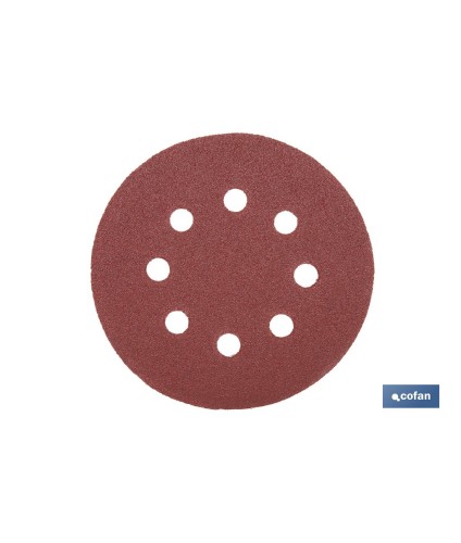 Discos de lija para lijadora Orbital | Pack de 5 hojas de lija redondas | Material: óxido de aluminio | Disponibles en diferent